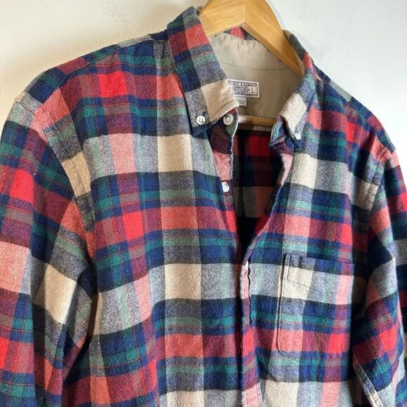 Wallace & Barnes Wool Blend Red Plaid Flannel Shirt Men’s‎ L EUC - Picture 2 of 9